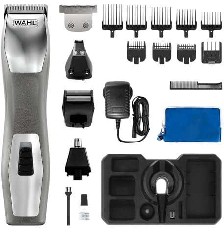 WAHL Chromium 11-in-1 Multigroomer, trimmer per il corpo, regolabarba da uomo, rifinitura della barba, rasatura del corpo, rifinitore sopracciglia completamente lavabile, kit cura maschile
