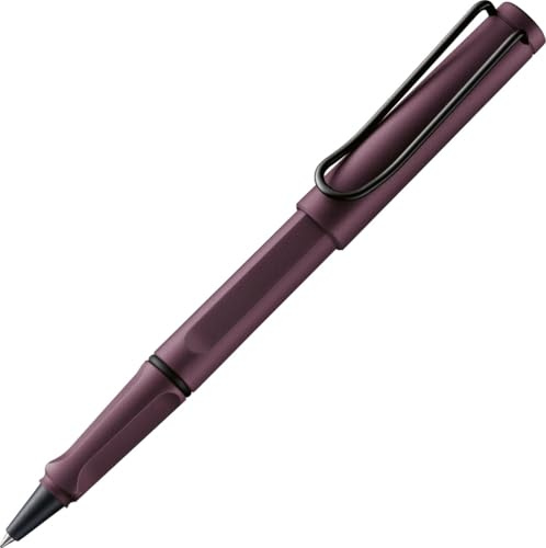 Lamy safari scarlet Tintenroller – zeitlos klassischer Stift mit ergonomischem Griff & Strichbreite M - Gehäuse aus robustem ASA-Kunststoff – mit Tintenrollermine M 63 in blau