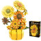 Simulation Sonnenblume Bausteine Kit 1009PCS, künstliche Blumen botanische Sammlung für Erwachsene 14+, Van Gogh Blumen DIY Home Decor Büro Schreibtisch, kompatibel mit Lego Valentinstag Muttertag