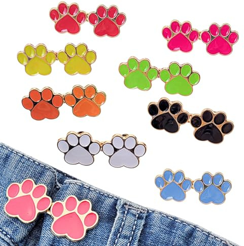 BSITSSS 9 Pares Botones para Jeans,Uña de Gato Ajustables Botones para Vaquero, 9 Colores Ajustador de Cintura Pantalones para Ajustar Jeans Reparar Pantalones Ropa