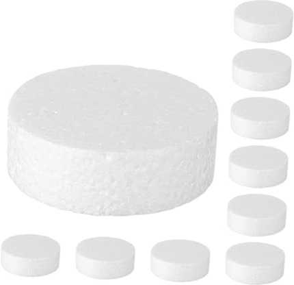 Hohopeti 10pcs Round Foam Cake Dummies Foam Cylinder Model for DIY Craft Versatile Decor for Birthday Wedding