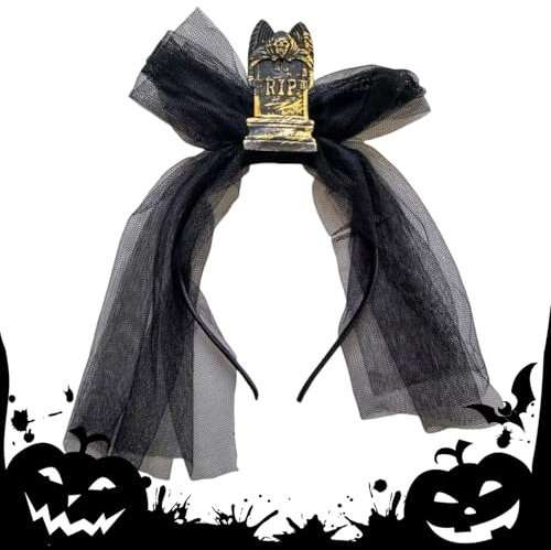 Halloween Hårband Vintage Gravsten Huvudprydnad Med Slöja | Skräckinjagande Halloween Maskeraddräkt Huvudprydnad för Party
