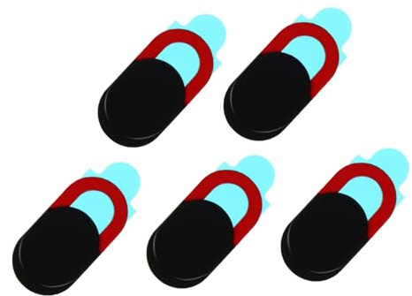 OATIPHO Cubierta Paquete de 5 Unidades para Ordenador de Cámara Web Teléfono Práctica y Material Abs Duradero Protección de Privacidad Color Rojo