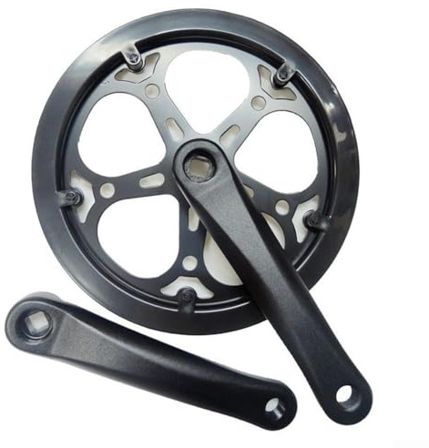 Yhenlovtt Bicicleta para MTB Fixie Electric para bicicleta con plato único C para bielas de bicicleta 48t 52t 40t 170mm agujero cuadrado soporte inferior compatible con carretera (52T)