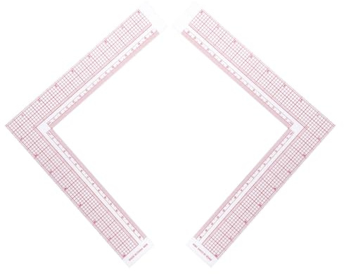 Healvian Regla de Costura Forma de L 2 Piezas con Escala Integrada Regla de Sastre para Confección de Ropa Herramienta de Sastrería Precisa para Patrones y Costura Textil