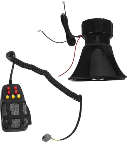 MOTHNUR Alarma Coche Megáfono Multitono Bocina Alta Fidelidad Resistente Agua para Camión Moto Sistema Pa Emergencias Exterior