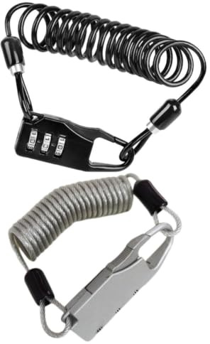 GLEAVI Lot de 2 Câbles Antivol de Casque de Moto en Acier Verrou à Code, Compact et Léger, pour Sécuriser Casque et Vélo en Extérieur