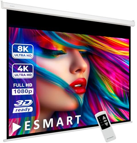 ESMART Professional MIMOTO Motor-Leinwand 342 cm Bild 305 x 229 cm (150) 4:3 | Programmierbare Fernbedienung | Heimkino elektrische Beamer Projektionsleinwand Motor Leinwand LCD LED