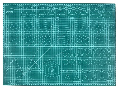 blackspur 1x Green A2 (45 x 60cm) Cutting Mat - Craft Paper Sewing Fabric Art Model Crafting Quilting Knife Cutter Board