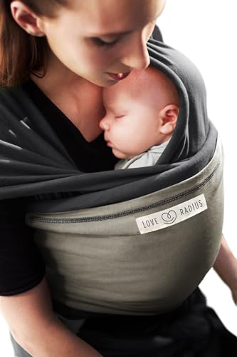 Je Porte Mon Bebe - Fular, color antracita y oliva