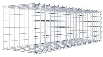 GABIONA Cestino di Pietra Gabbione Maglie rettangolari, 5 x 5 cm, profondità 30 cm, Cestino per la Coltivazione di Tipo 2, Chiusura a Spirale, con zincatura galvanica