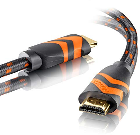 SEBSON HDMI Kabel 2m 2.0b Highspeed mit Ethernet, 4K/60Hz Ultra HD 2160p Full HD 1080p 3D, HDR, ARC Audio Return, geflochten