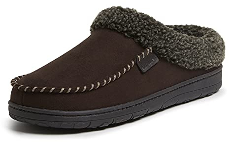 Dearfoams Men's Indoor/Outdoor Breathable Memory Foam Clog Offered in Wide Widths, Chestnut, Medium