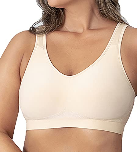 SHAPERMINT Bras for Women - Bras for Women no Underwire, Bralettes for Women with Support, Wireless Plus Size Bra, Nude, Large: 34D–DD/E, 36C–D, 38C