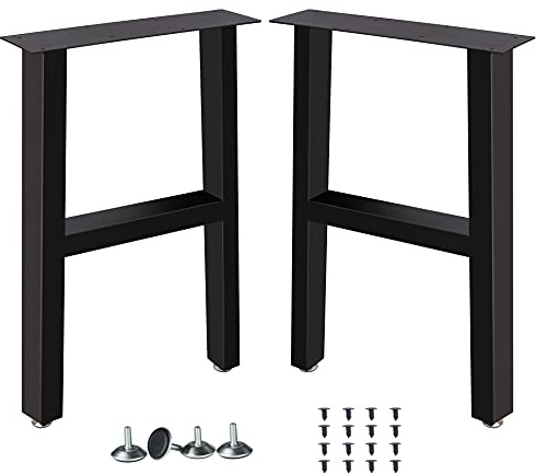 Lendpea Metal Table Legs Heavy Duty Square Tube Desk Frame Modern Dining Table/Coffee Table Legs,Set of 2(H)
