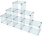 Glassteckvitrine „Pyramide“ Glasregal | Vitrine 9 Fächer Glasplatten 30x30cm o. 40x40cm normales Glas Verkaufsvitrine Pyramidenregal Ausstellungsvitrine Messevitrine Verkaufsregal Messeregal Glas