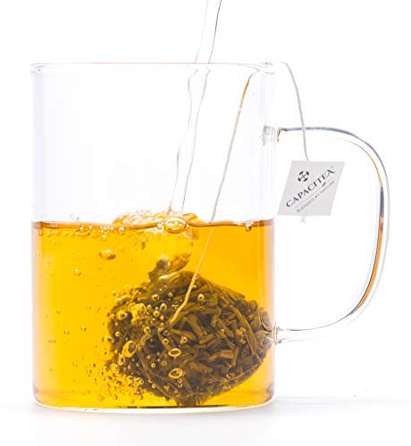 CAPACITEA Clear Mug, Heat Resistant Glass Mug, 500ml Clear Glass for Hot and Cold Drinks Juice Tea Cappuccino Hot Drinks with Handle, 1 Count (Pack of 1)
