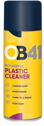 OB41 Powerful Plastic Cleaner - Gently and Effectively Removes Most Stains on Plastic Materials - Formulated for use on Oil, Fat and Grease Marks - Leaves a Pleasant Fresh Scent - 400ml
