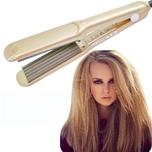 YOMCI Hair Crimper for Women Ceramic Crimper Tool Corrugation Curling Iron Hair Straightener Crimping Iron for Short and Long Hair Volumizing Fluffy Hairstyle Tools