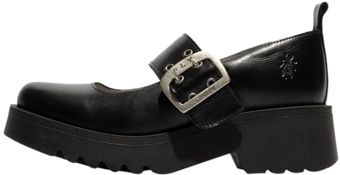 Fly London Women MOCH126FLY Mary Jane Flat, Noir, 37