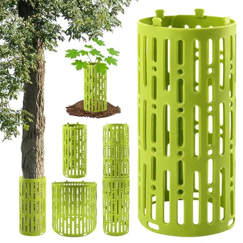 dellyy 4 Pcs Protezione del Tronco, Protezioni per Corteccia, Copertura Protezione Regolabile Plastica Alberi, Protezione Contro i Morsi Dell'Albero, Recinto Albero, Rotezione per Tronco Albero