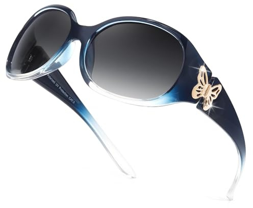 Myiaur Sunglasses for Women Polarised Wraparound Sun Glasses with Butterfly Accents UV400 Protection for Driving & Outdoor Style