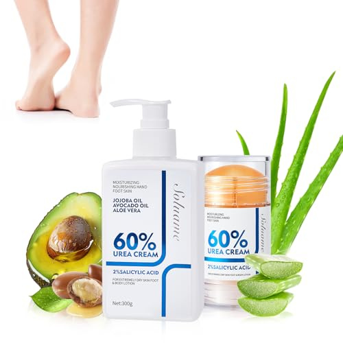 Lotion per il corpo e crema per i piedi con 60% di urea, lozione per il corpo secca, idratante profonda, assorbente, crema urea, per donna/uomo