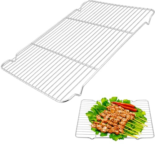 Rejilla universal para horno, apta para horno, cromada, accesorio para horno, color plateado