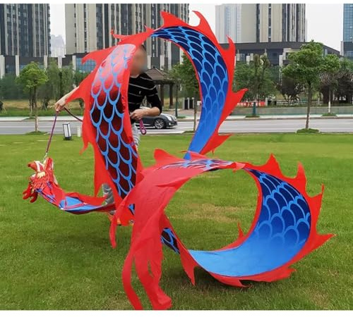 Drakband Poi Streamer med 3D-huvud – jongleringsset för nybörjare, festivaluppträdande, fitnessleksaker