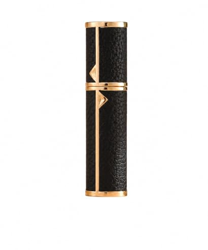AsaNana Perfume Atomiser, Refillable & Travel Size Perfume Bottle, Leaking Proof,Bottom Pump without Funnel, Luxurious Small women and men, 5ml (A-Black)
