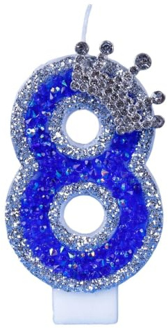 Födelsedagsljus, 3D Födelsedagsljus Advanced Sense, Glitter Cake Topper | Blå för födelsedagar Bröllop Årsdagar Återträffar