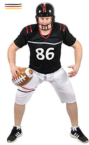 Quarterback Kostüm für Herren American Football Spieler Sportler Fasching Karneval Motto Party Größe L
