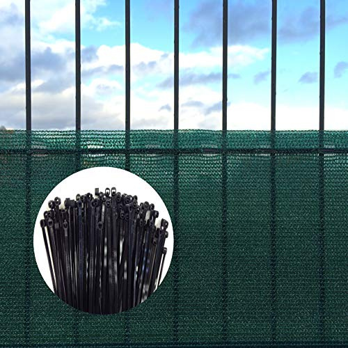 KLASEBO Filet brise-vue et brise-vue avec matériel de fixation 1,2 m de large x 25 m avec serre-câbles