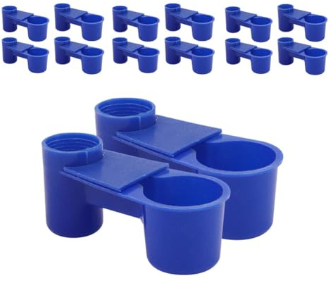 Automatic Bird Drinker Cups 12pcs Pigeon Water Bottle Feeder for Cage(Blue)
