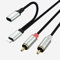 Lightning auf Cinch Kabel, Mit aufladendem 2RCA zu ios Adapter Lightning Audio Kabel Chinch Kabel Kompatibel mit iPhone 13/12/11/XS/SE/8/7/6/5 Lautsprecher Stereoanlage usw Plug and Play (1M)