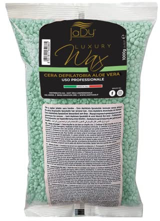 JaDy - Professionelle Wachsperlen zur Haarentfernung | Schmerzfrei & Vielseitig | Geeignet für Gesicht & Körper | Ideal für empfindliche Haut, Grün - Aloe Vera, 1 kg