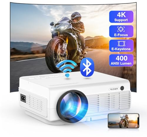 Beamer, YEZMEK 5G WiFi Bluetooth Beamer Native 1080P Full HD, Mini LED Projektor 4K Unterstützung, Heimkino Projector kompatibel mit TV-Stick, Smartphone & Tablet, Laptop, HDMI, USB, TF.