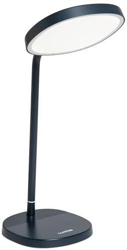 Lumie Task | Highly Adjustable Bright Light Therapy LED Desk lamp for Winter Blues, Crystal Clear Illumination, Maximum Visual Comfort, Improved Mood and Energy | Charcoal Blue