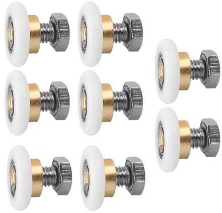 8 Pcs Schiebetür-Rollen, Riemenscheiben Läufer, Ersatzteile Duschkabinen Duschtür, Schiebetür Ersatzrollen, Duschkabine Schiebetür Rollen, für Duschkabinentür Mit Schraube (27MM)