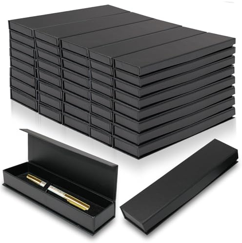 Olutacot 42 Pcs Pen Gift Boxes Empty Black Ballpoint Pen Gift Box with Cushion Pen Jewelry Display Box Empty Present Collection Cases for Birthday Souvenir Business Gifting Office Supplies