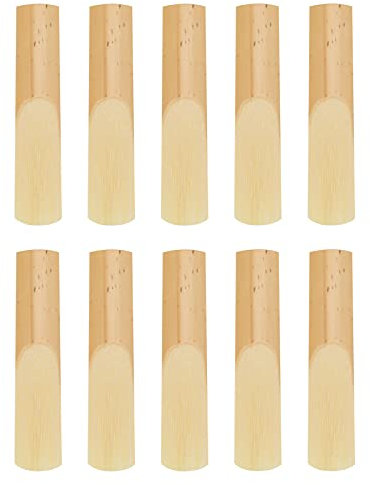 10 st tenorsaxofon rörblad musikinstrument tillbehör sax med plastskyddskåpa träblåsinstrument ersättning för studenter nybörjare lärare träfärg