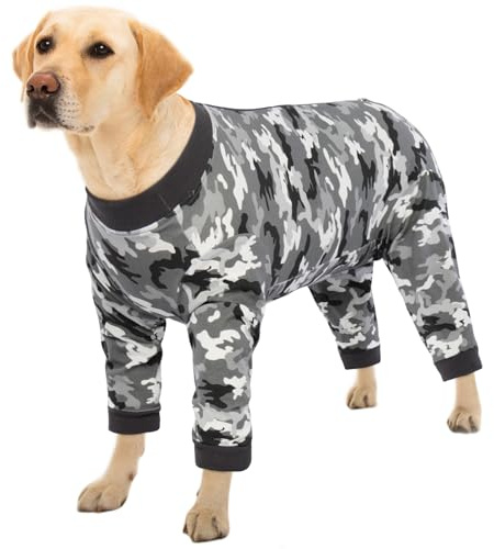 Kuoser Body para perros después de la operación para perros grandes, pijama de una sola pieza, cuerpo quirúrgico para perros de castración, traje para perros con piernas de manga larga para perros Op