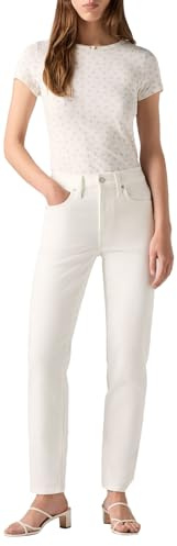Levi's 724 High Rise Straight, Jeans Donna, Cloud Dancer, 26W / 32L