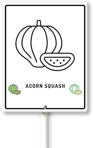 Geroclonup Panneaux de jardin pour légumes avec piquet gland courge - Étiquettes de jardin pour l'extérieur - Étiquettes pour légumes - 20,3 x 30,5 cm - Fleurs amusantes - Décorations