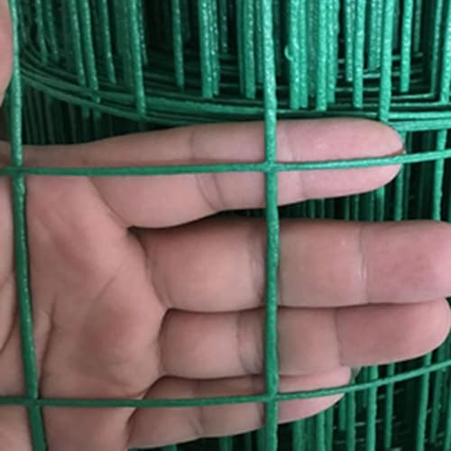 Recinzione in rete metallica zincata rivestita in PVC, spessore 2,5 mm, altezza 1,5 m, recinzione da giardino per pollame, polli, conigli e protezione delle piante, rete metallica saldata
