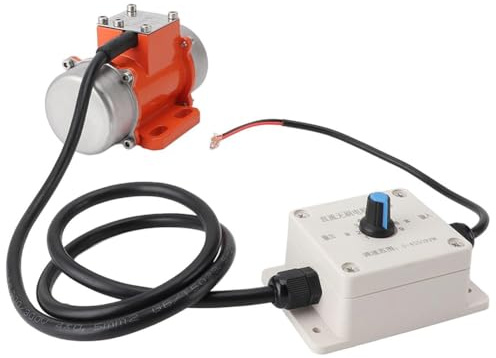 Koolenry Motor de Vibración de 12 V, Aleación de Aluminio, 4000 RPM, Velocidad Ajustable, CC Sin Escobillas, Vibrador de Hormigón para Equipos (15 W)