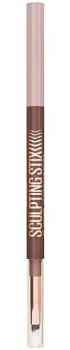 Maybelline New York - Eyeliner 2-en-1 - Avec Pinceau Biseauté et Pointe Précise 1,5 mm - Résistant à la Transpiration - Tenue Longue Durée 24H - Sculpting Stix - Teinte : 014 Mocha Contour
