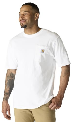 CarharttmensLoose Fit Heavyweight Short-Sleeve Pocket T-ShirtWhiteX-Large Tall