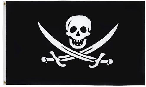 AZ FLAG Bandiera Pirata Jack Rackham 150x90cm - Bandiera dei Pirati - Teschio 90 x 150 cm