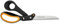 Fiskars Serrated Hardware Scissors, For right-Handed Users, With Power-enhancing Technology, Length: 24 cm, Stainless Steel Blade/Plastic Handles, Black/Orange, Amplify, 1020223